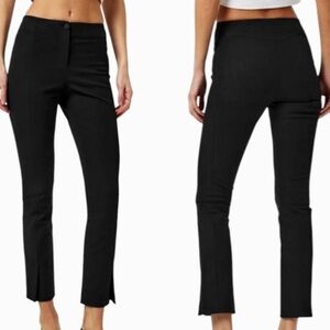 TED BAKER Black Slim Ankle Pants | Size 2 | Split Hem Tailored | NWOT